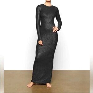 SKIMS Limited Edition Soft Lounge *Shimmer* Long Sleeve Maxi Dress - worn once!